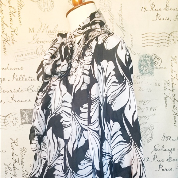 White House Black Market Tops - White House Black Market silk tie-neck blouse